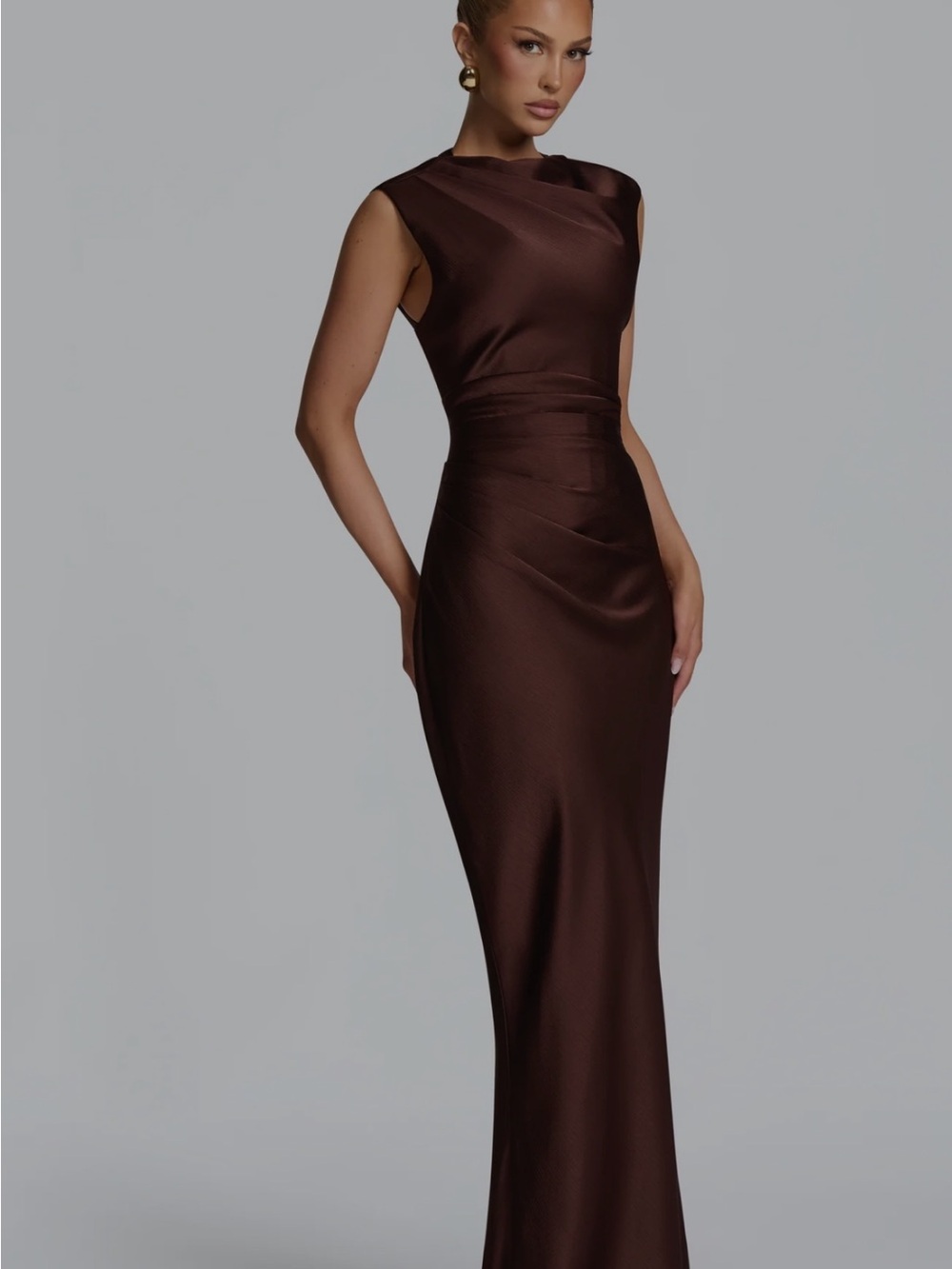 Avielle Maxi Dress — Plum Brown Evening Gown